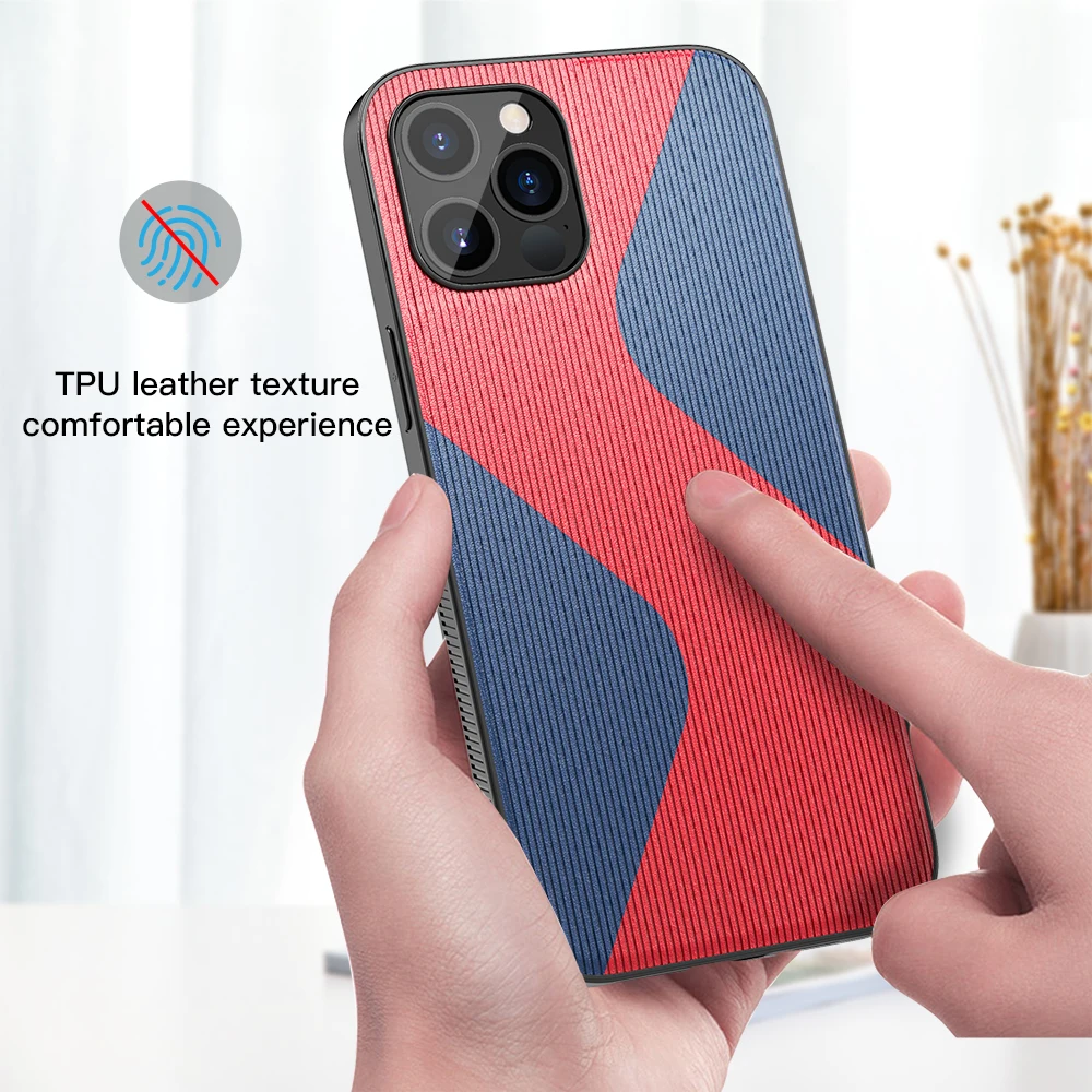 KEYSION PU Leather Colorful Stitching Phone Case for iPhone 12 Pro 12 Mini Fashion Couple Models Back Cover for iPhone 12Pro Max
