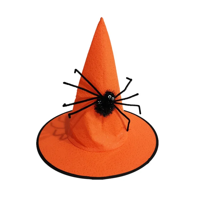Нетканая шляпа ведьмы с искусственным пауком маскарадный костюм представление косплей шляпа для празднования Хеллоуина для детей и взрослых