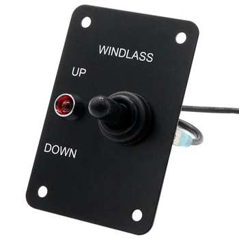 

12V 15A PVC Start Aluminum LED Indicator Light Windlass Control Panel(Black)