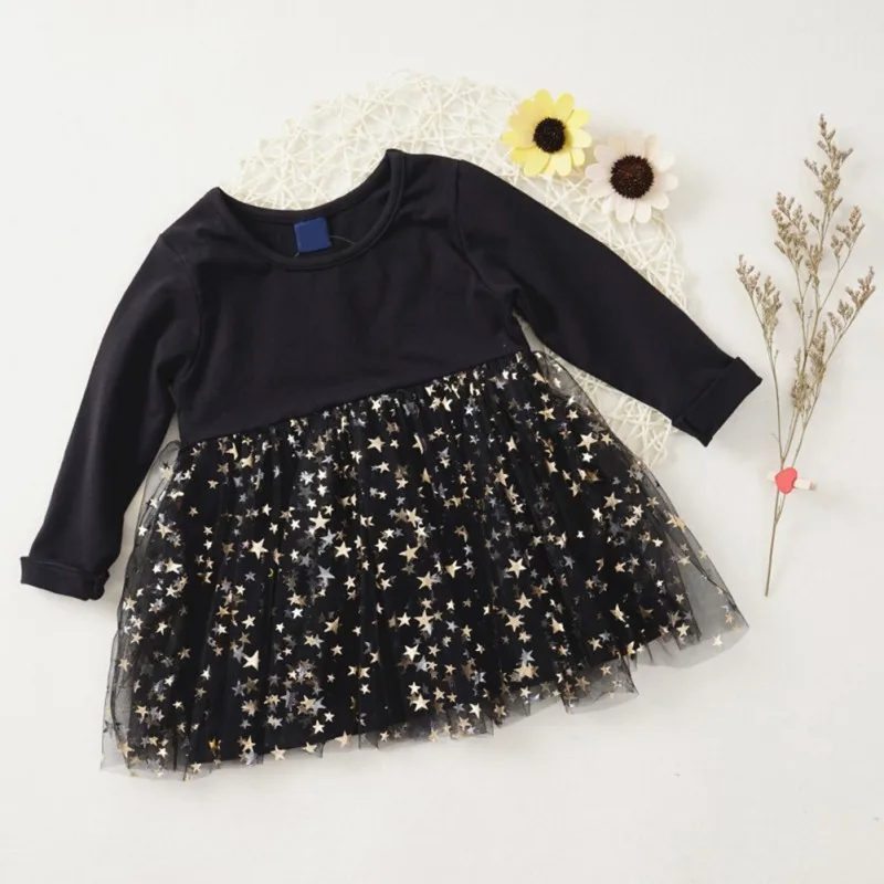 Новинка; весеннее платье для маленьких девочек; От 0 до 5 лет Сетчатое платье в стиле пэчворк; платья с длинными рукавами; пышный сарафан для малышей; платье для новорожденных девочек