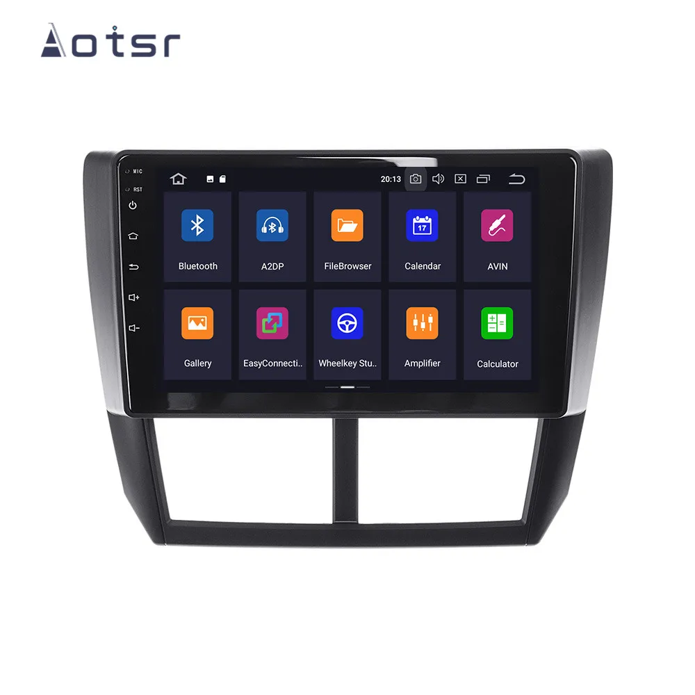 Автомобильный мультимедийный плеер AOTSR 1DIN 9 дюймов GPS Android 8 1 для Subaru Forester 2008 2012 4 Гб