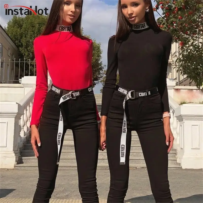 Женский ремень InstaHot модный элегантный черный и белый с надписью 2019|Женские ремни|