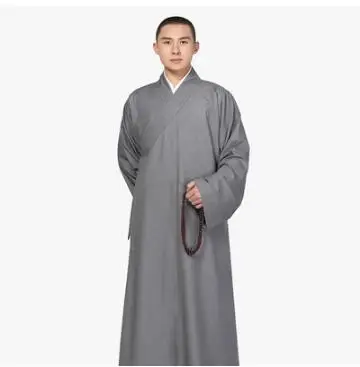 Gray Only Robe Специальная куртка брюки Костюм Монах длинный халат Стандартный arhat одежда шаолин одеяния буддийских монахов кунг-фу халат униформа - Цвет: Gray Only Robe
