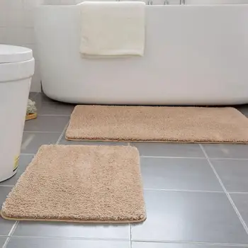 

Cotton Fiber Bath Mat Super Absorbent Bathroom Carpets Rugs Bathtub Floor Mat Doormat For Shower Room Toilet Bathroom Mat