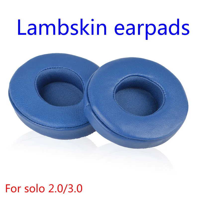 Sheepskin Replacement Headphone Earpads Soft Foam Cusion for Beats Solo 2 0 3 0 Wireless wired Headset Genuine Leather Earmuffs