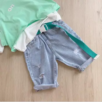 

2020 Best Selling Baby Girls Denim Holes Pants Summer Kids Girls Pants 4-9 Years