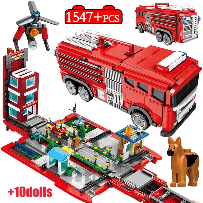 police and fire station toy