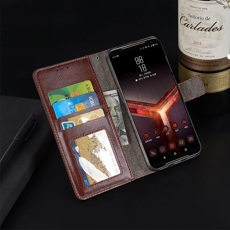 Для Asus ROG Phone II 2 Чехол-кошелек стильная фоторамка кожаный чехол для Asus ROG Phone 2 флип Роскошный держатель для карт
