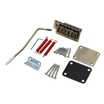 

Yibuy Bronze Metal Guitar Bridge With Guitar Reinforcement Plate Kit