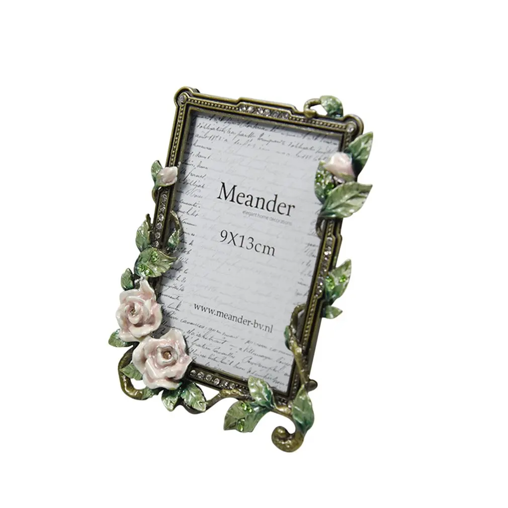 

Multicolor Creative Metal Photo Frame Enamel Crafts Nordic Retro Zinc Alloy Photo Frame Home Decoration 9*13