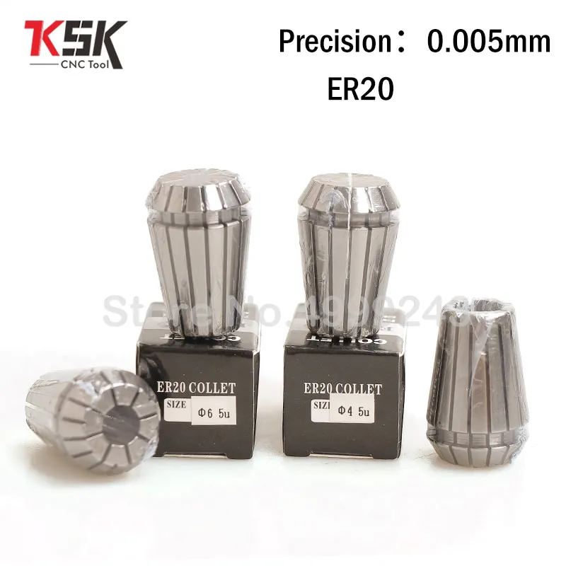 

High Precision ER20 0.005mm collets 2mm-13mm ER20 Spring Collet Suitable for ER 5U Collet Chuck Holder