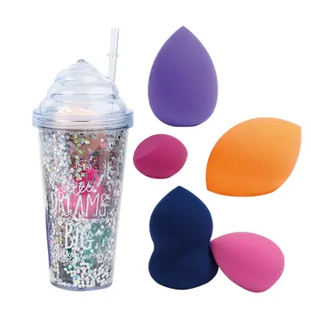 

Miss Gorgeous 6pcs set Makeup Sponge Gourd Water Drop Shape Cosmetics Foundation Beauty Eggs Puff Belleza Make Up Tools With Cup