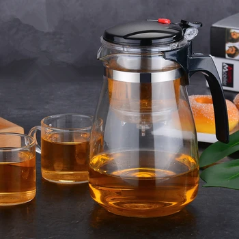 

High quality Heat Resistant Glass Teapot Chinese kung fu Tea Set Puer Kettle Coffee Glass Maker Convenient Office Tea Pot