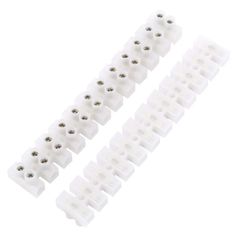 

Screw Terminal Copper PE Dual Row Screw Terminals 360V 10A Electric 12 terminal with Strip Blocks