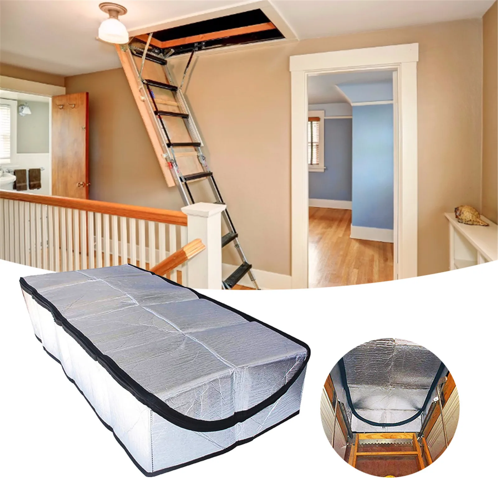 Attic Stairway Insulation Cover - Premium Energy Saving Attic Stairs Door  Ladder Insulator Pull Down Tent with Zipper 25 in x 54 in x 11In (Attic  Cover) 