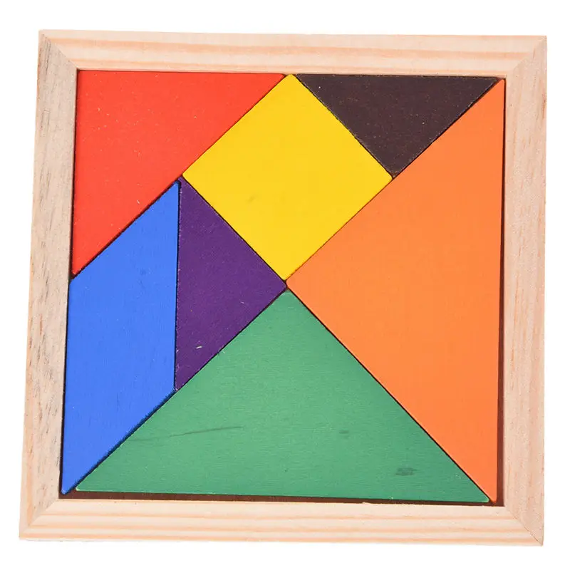 Обучающие деревянные семь частей головоломки Tangram головоломки детские игрушки
