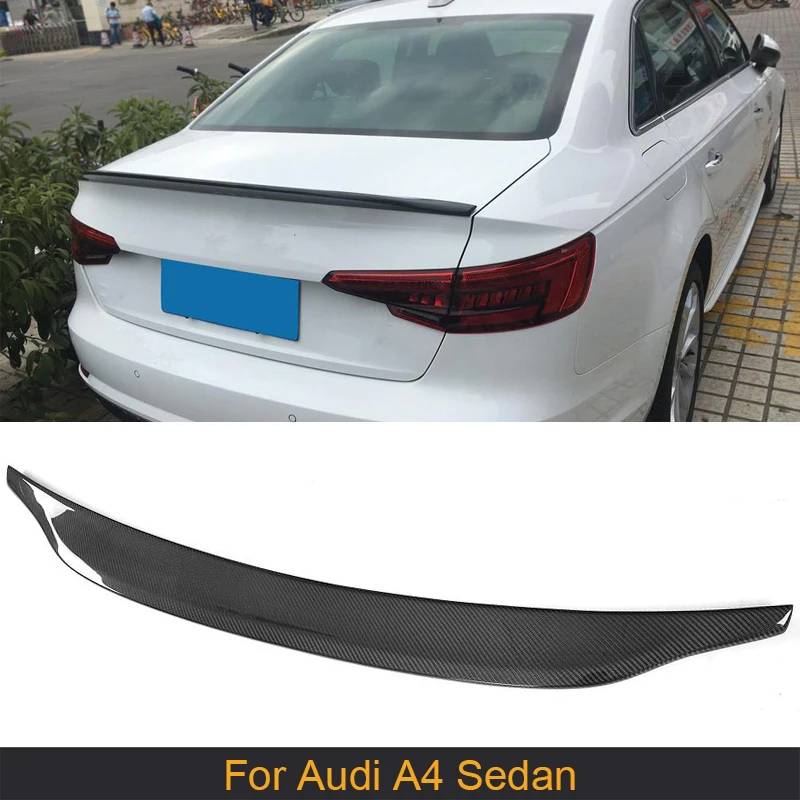 Carbon Fiber Rear Trunk Boot Lip Wing Spoiler For Audi A4 B8 B9 Sedan 4-Door 2009-2018 | Автомобили и мотоциклы