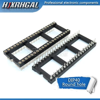 

1PCS DIP-40 Round Hole 40 Pins 2.54MM DIP 40PIN DIP40 IC Sockets Adaptor Solder Type IC Connector hjxrhgal