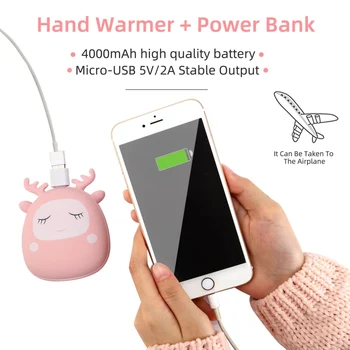 

Rechargeable Hand Warmer, 2-in-1 4000mAh Reusable Portable Silicone Hand Warmer & Power Bank For Skiing, Climbing, Hiking