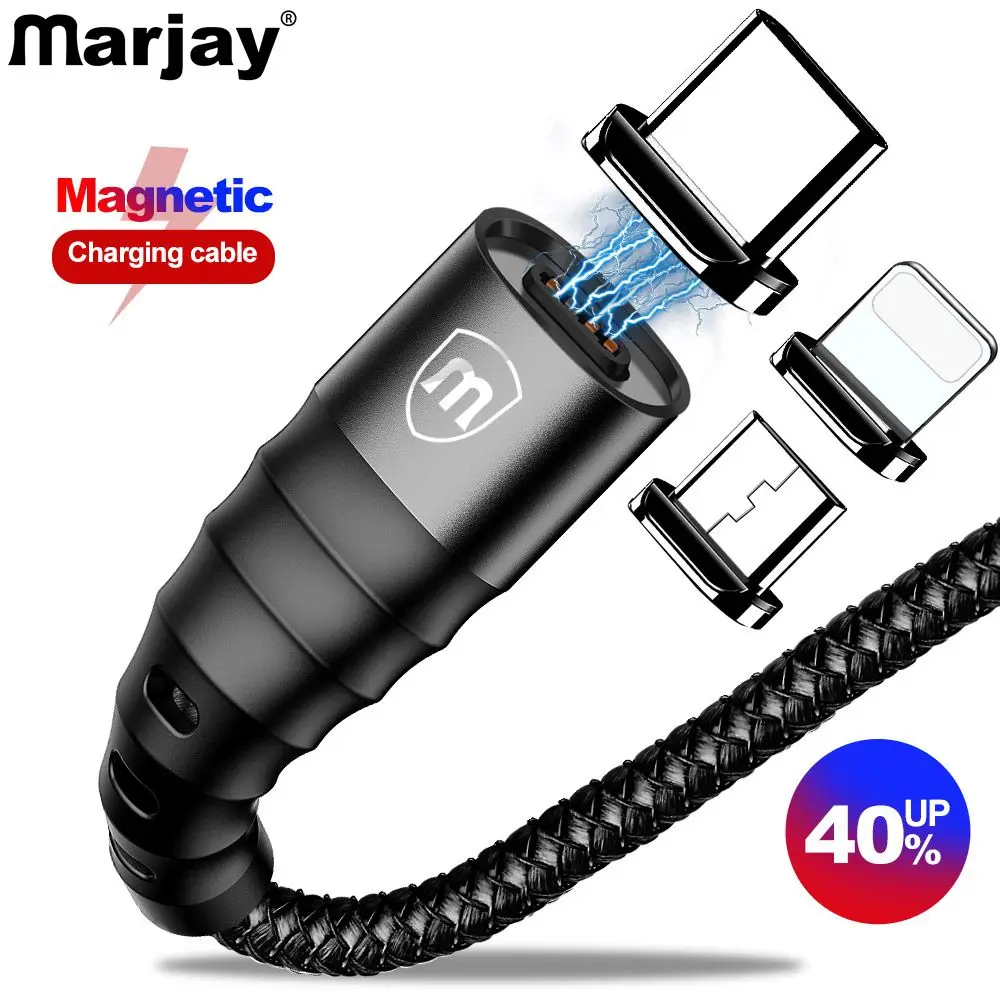 Магнитный кабель Marjay Micro USB Type C, быстрая зарядка QC 3,0, Micro USB Type C, магнитное зарядное устройство USB C для iphone, huawei, xiaomi, кабель|Кабели для мобильных телефонов|   | АлиЭкспресс