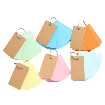 

6Pcs Ring Loose-Leaf Notepad Portable Memory Card Paper Binder Memo Scratch Notes Pads(Random Color)