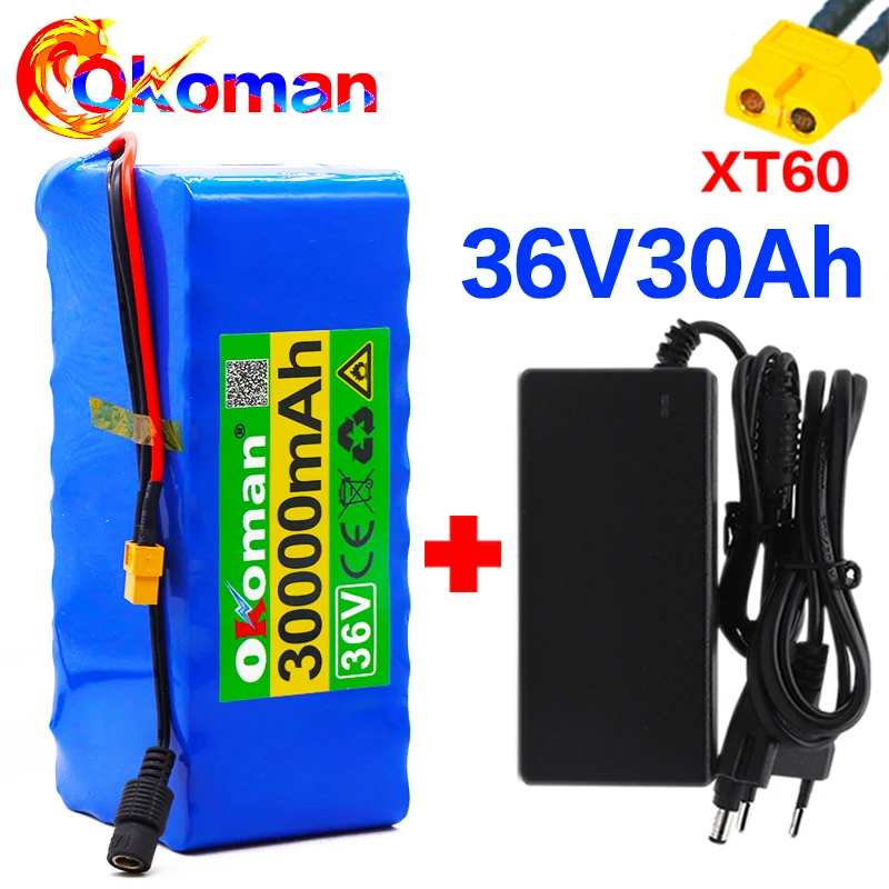 36V батарея 10S4P 30Ah батарейный блок 500W высокая мощность батареи 42В 30000 мА/ч фара для