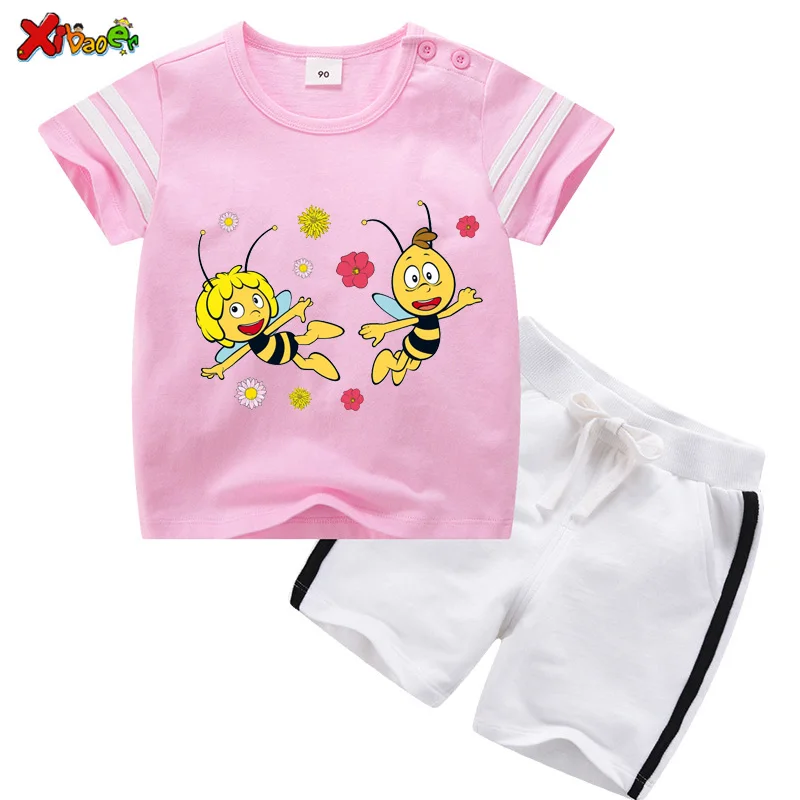 

Clothes for Girls Summer Toddler Baby Girls Clothes 2Pcs Outfits Kids Clothing Tracksuit Children Toddler Suit Bee Striped Sport