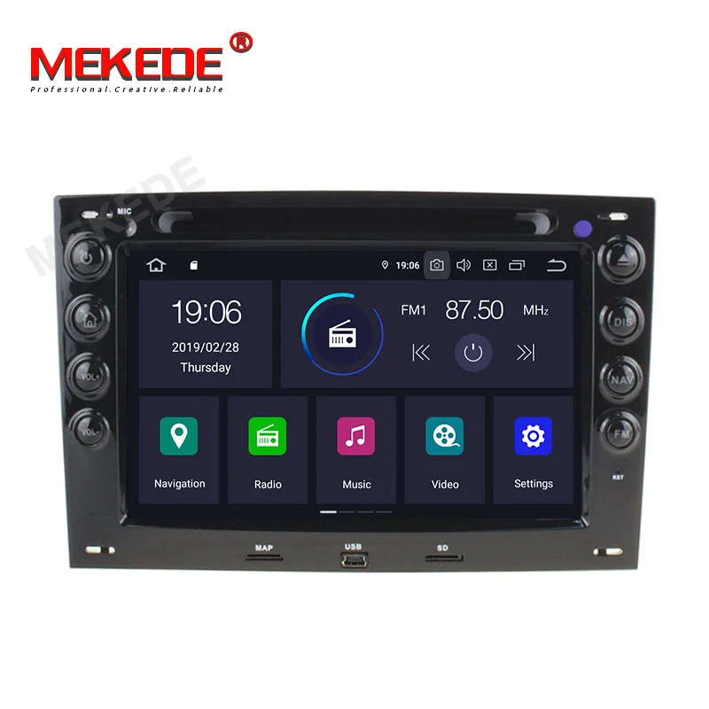 Excellent HD 4+64G PX5 Android 9.0 Car Multimedia Player 2 din car radio for renault megane 2003-2010 with navigation car stereo head unit 1