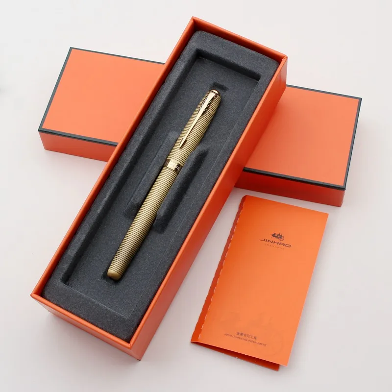 Перьевая ручка Jinhao Новые Роскошные Бронзовые ручки с чернилами