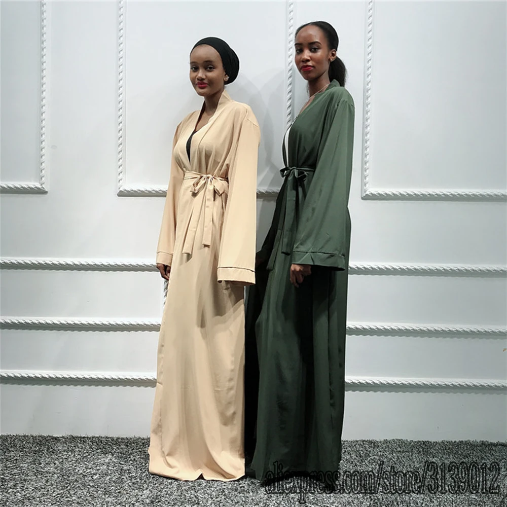 Plain Abaya Dubai Kimono Cardigan Turkey Hijab Muslim Dress African Dresses