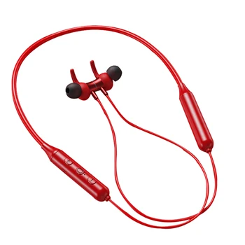 

Wireless Earphone Neck Hanging Sport Earpiece Bluetooth 5.0 Headset Smartphone Tablet Headphone,Red