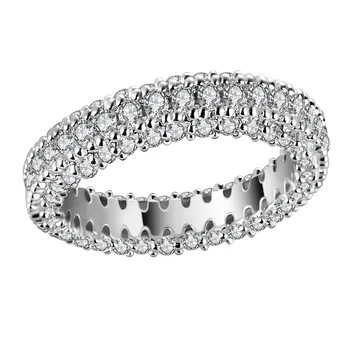 

2020 new luxury round 925 sterling silver eternity band ring for women lady anniversary gift jewelry wholesale moonso R5517