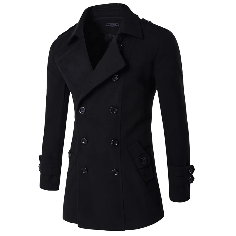 Мужские модные мужские пальто зима осень ветровка Однотонное шерстяное пальто бизнес толстый умный Повседневный британский стиль длинный термо