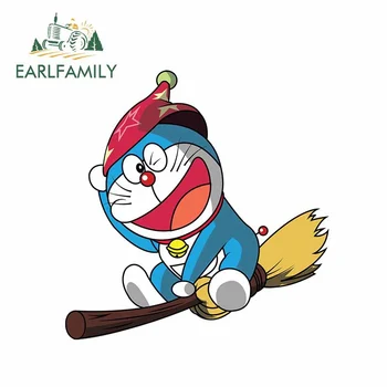 

EARLFAMILY 13cm x 13cm Doraemon Car Stickers Vinyl Car Wrap Auto Sticker 3D Decals for JDM Car Bumper Body Windows Wall