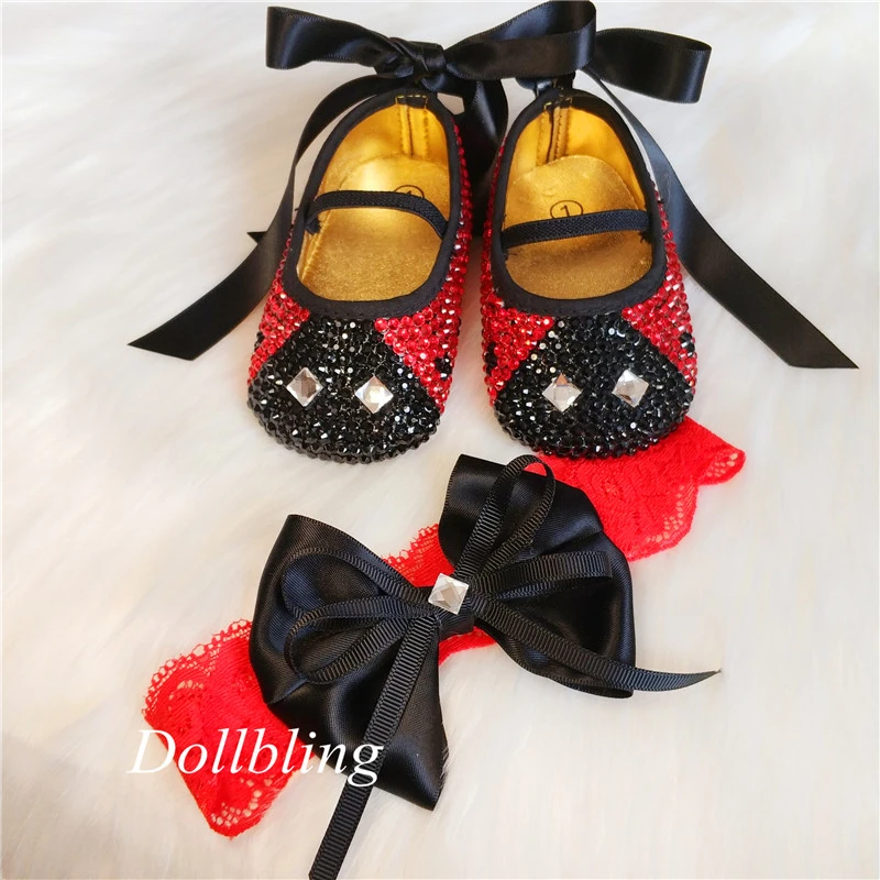 red sparkly baby shoes