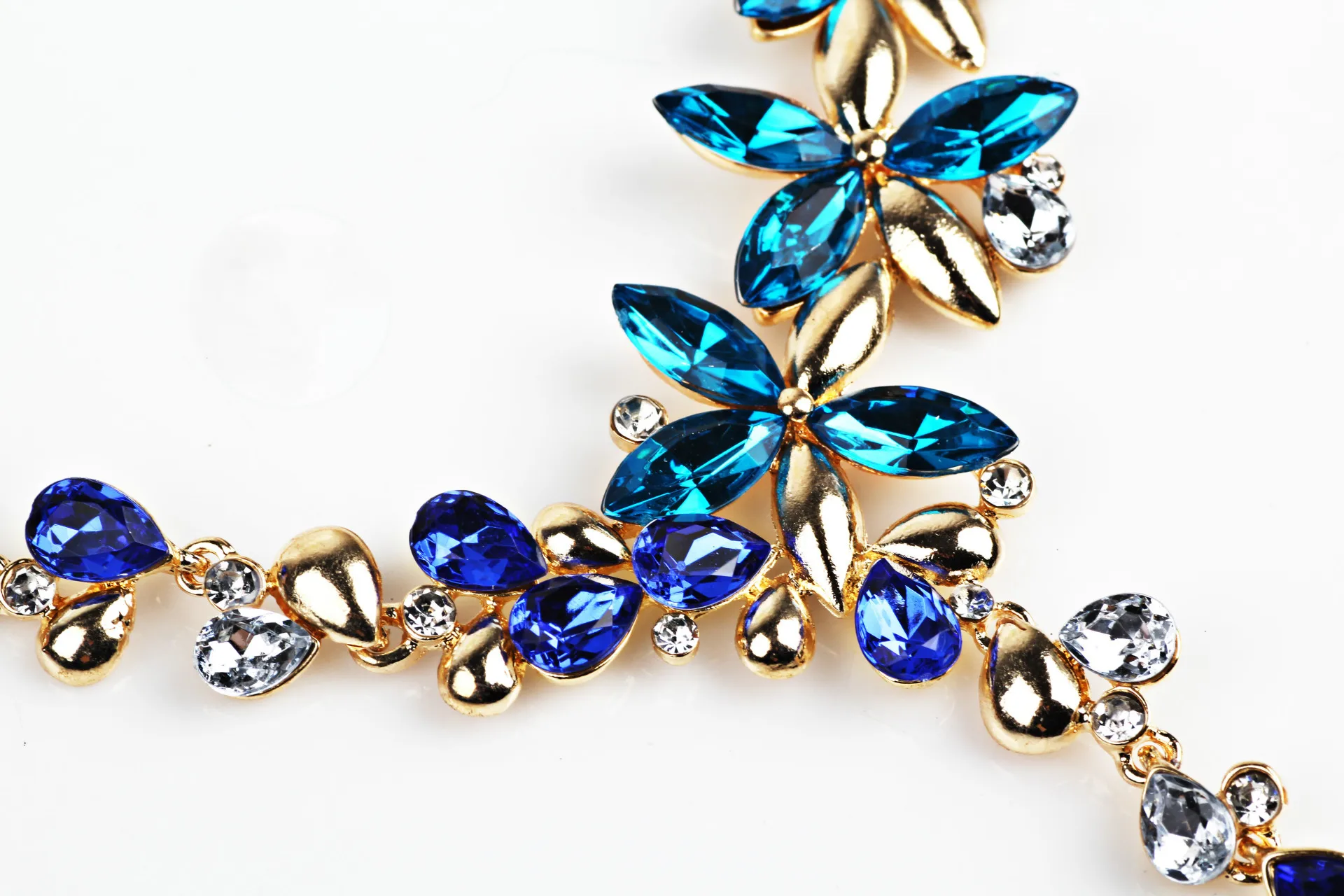 Дубайские Золотые Ювелирные наборы для женщин, модные серьги, очаровательное женское ожерелье, цветной кристалл, Свадебный Модный Ювелирный Набор для вечеринки