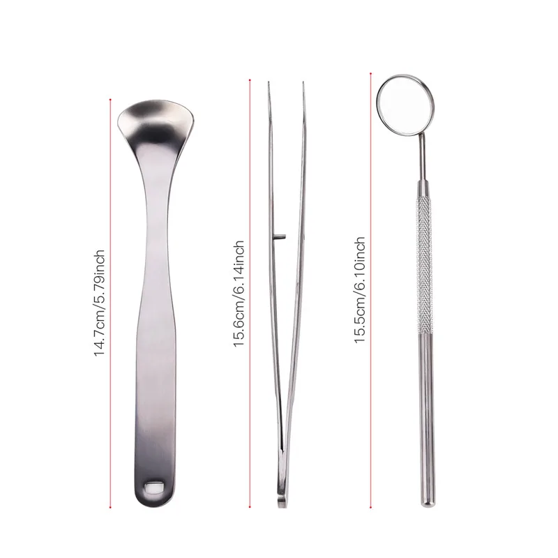 8Pcs Stainless Steel Pet Teeth Cleaning Tools Inspection Mirror Dental Scraper Hook Animal Tooth Oral Care 3