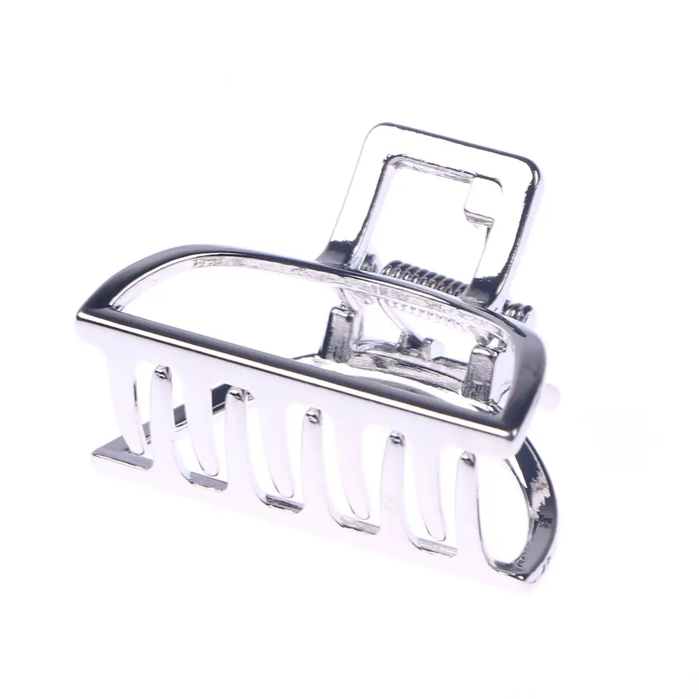 Metal silver 1 шт. корейская мода твердые большие Когти для волос элегантные матовые Акриловые зажимы для волос девушки аксессуары для волос для женщин - Цвет: Metal silver