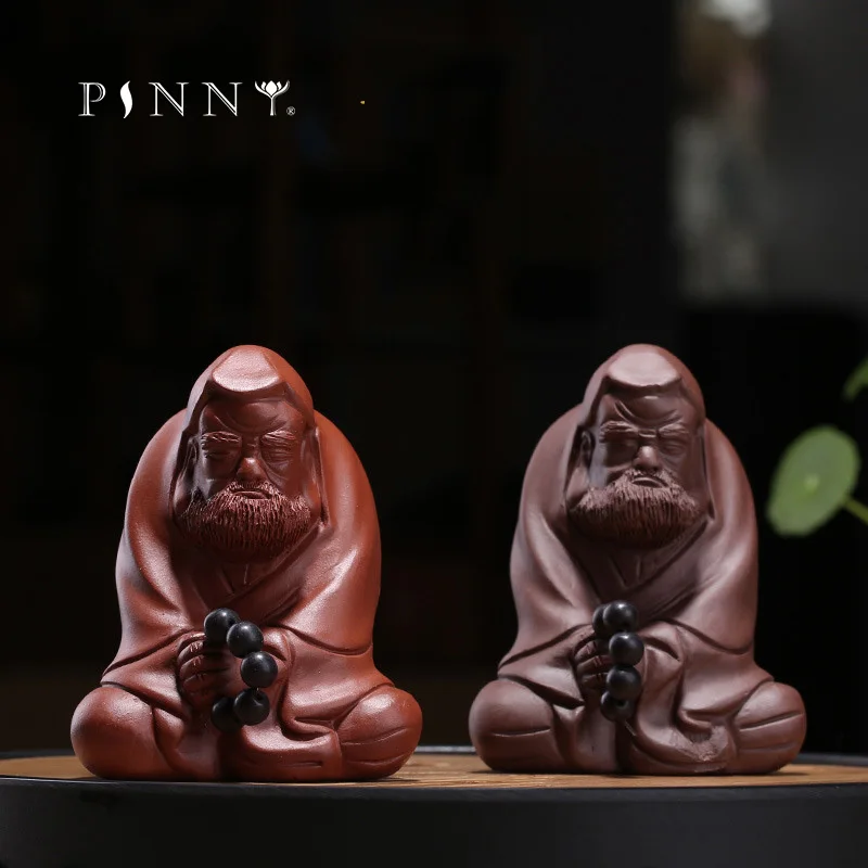 Розовая фиолетовая глина Dharma Tea Pet ручная работа статуя украшение для дома