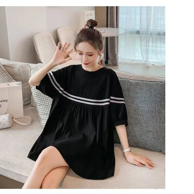 Oversized T-shirt Women's Streetwear Korean Fashion Stripes Loose Style Plus Size Summer Clothes Pullover Top Clothing Female - Image 4