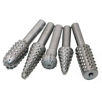 

5 PCS/Set Steel Rotary Rasp File 1/4" Shank Rotary Craft Files Rasp Burrs Wood Bits Grinding Power Woodworking Hand Tool