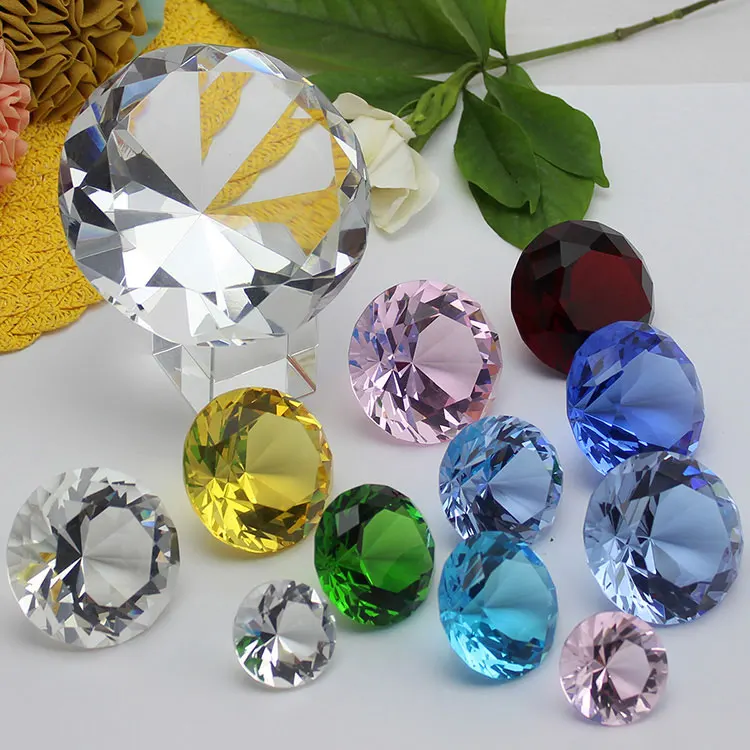 Crystal Paperweight Faceted Cut Glass Giant Diamond Jewelry Decor Craft Wedding Party Favour Decoration Gift toys gem toys party toys toy gift filler