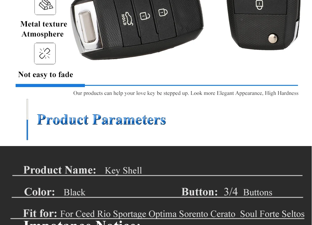 Keyforkess 3/4BT Flip Remote Car Key Shell per Kia Carens Ceed Rio Sportage Optima Sorento Cerato Soul Forte Seltos custodia Fob - H56663ed7fb5841008d97ee40341dd886f