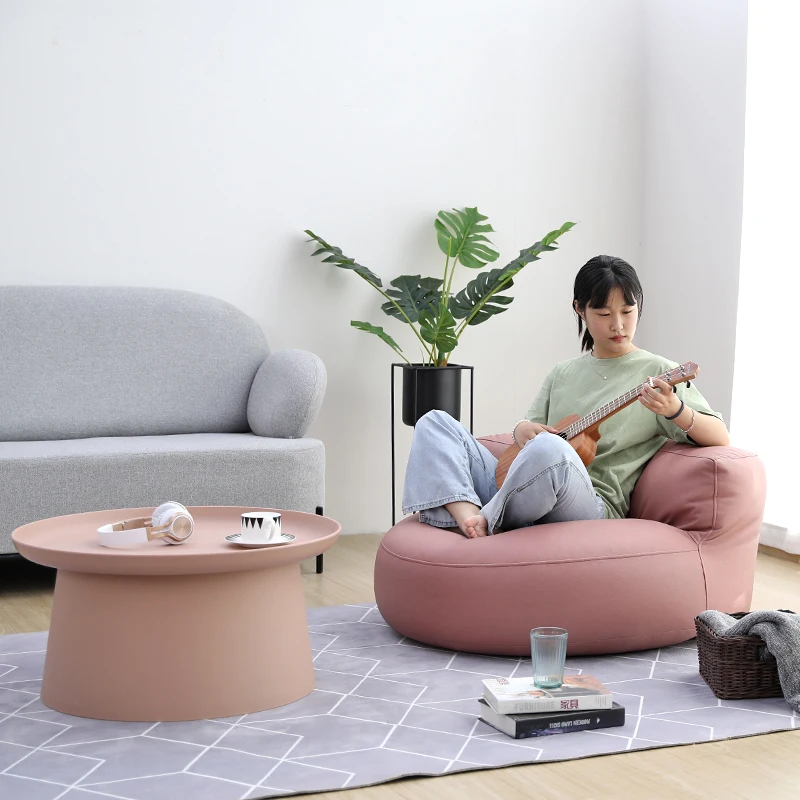 New Nordic Plastic Round Tea Table Quality Coffee Table Modern High Quality Side Desk Home Living Room Furniture Two Size
