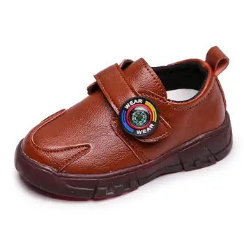 

New fall children soft leather shoes boys girls retro single shoes baby tendon soft bottom anti-slip cute toddler casual shoes