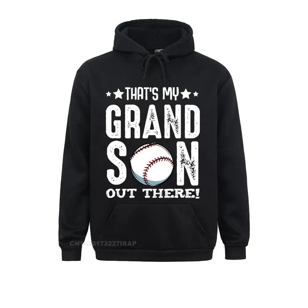 

That's My Grandson Out There Baseball Family Grandparents Sweatshirt Autumn Hoodies Graphic Print Sportswears Printing Man
