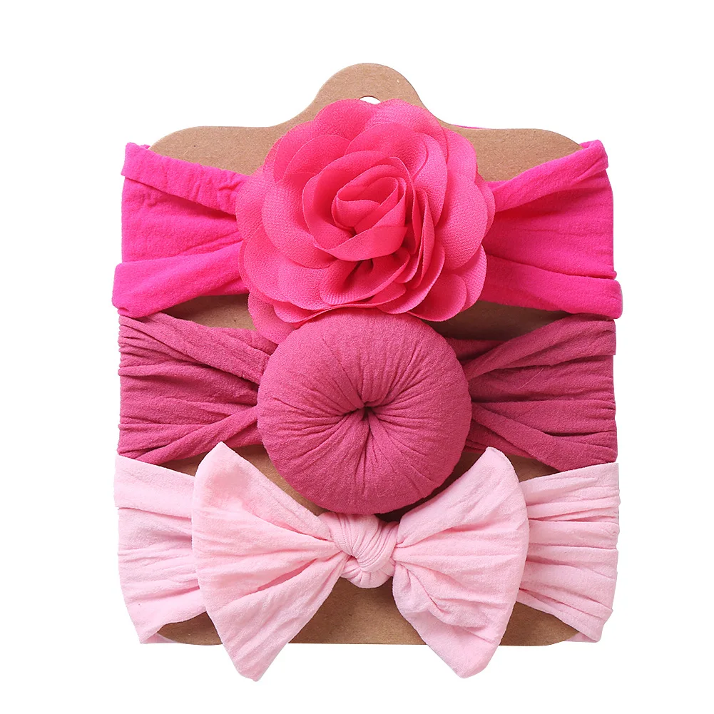 3Pcs/Set Solid Color Twist Baby Headband Set Cute Floral Bowknot Infant Toddler Hair Band Soft Elastic Newborn Girl Boy Headwear pacifier for baby