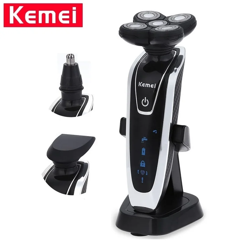 

3 in1 Electric Shaver Multifunctio Men Face Care 5D Floating Washabl Rechargeable 5 Blade Electric Shaving Razors KM-5886