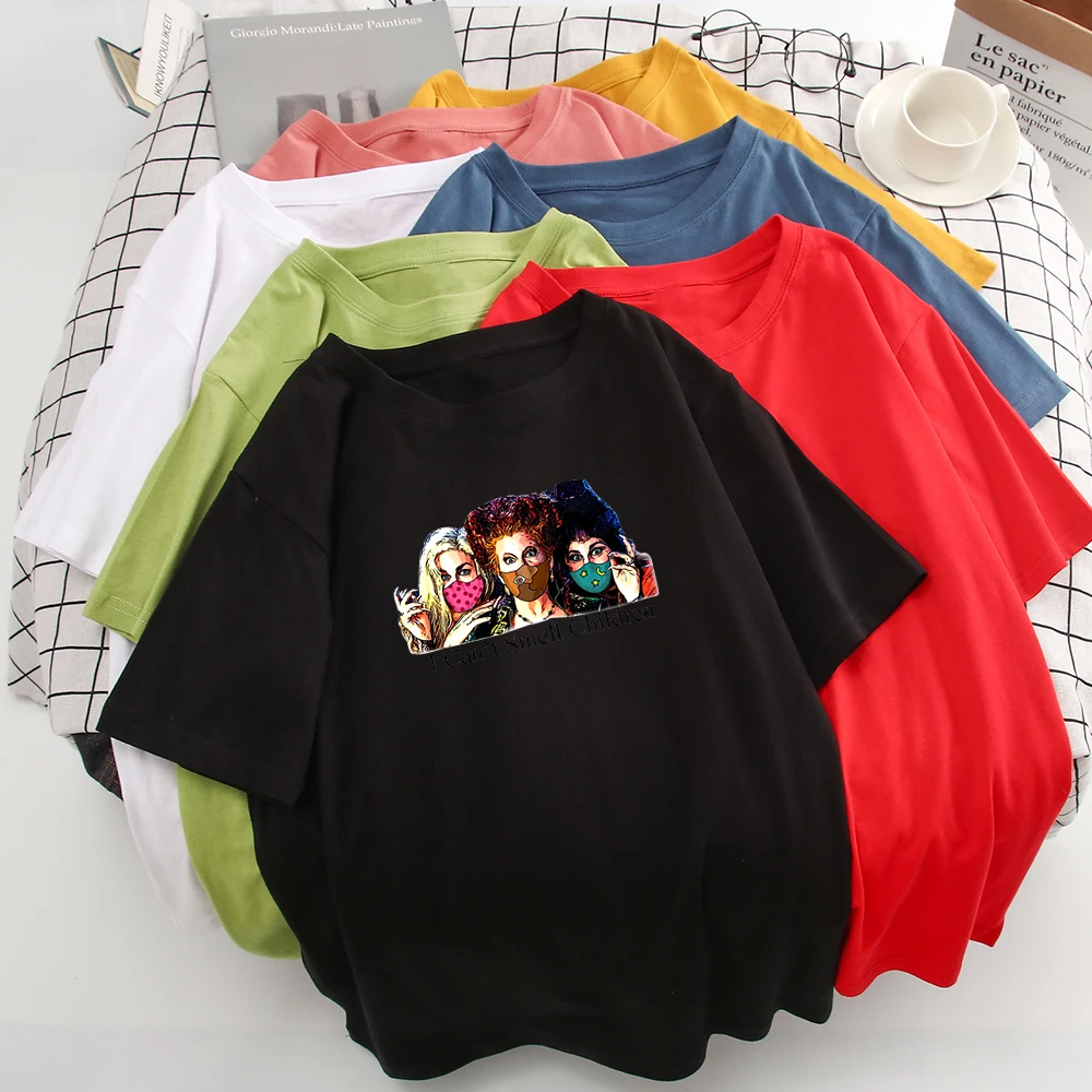 

I Can't Smell Children Letter Print New T Shirt Women Personality versatile Oversize T-shirt Halloween Refreshing Cheap T Shirt