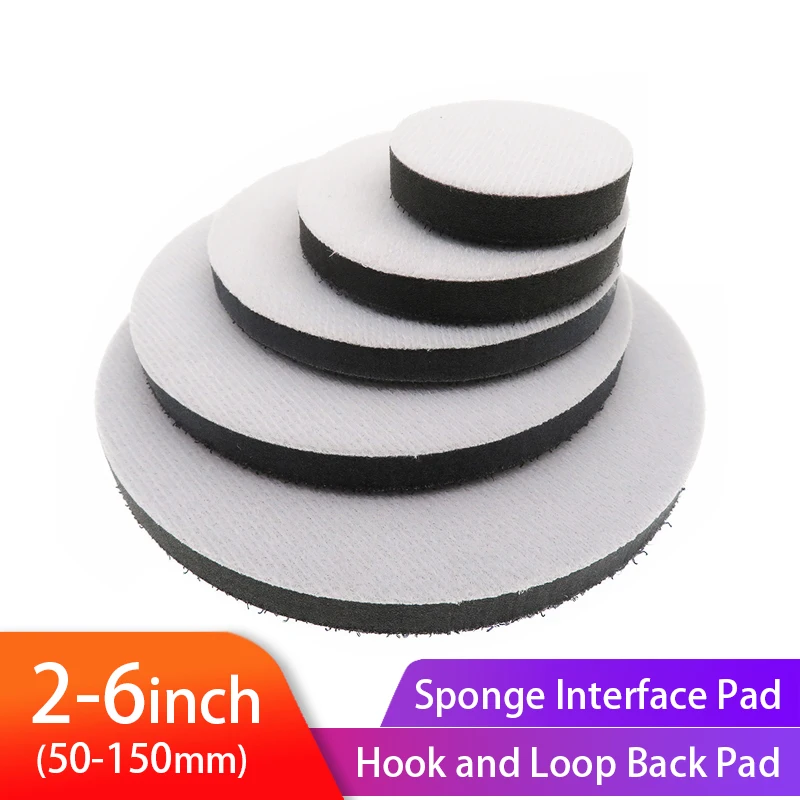 POLIWELL 5-Inch 8 Holes Hook And Loop Soft Sponge Cushion Interface Buffer Pad Pack Of 2